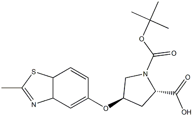 (2S,4R)-4-(2-Methyl-3a,7a-dihydro-benzothiazol-5-yloxy)-pyrrolidine-1,2-dicarboxylic acid 1-tert-butyl ester Struktur