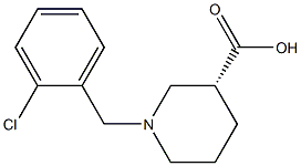 (3R)-1-(2-chlorobenzyl)piperidine-3-carboxylic acid 化学構造式