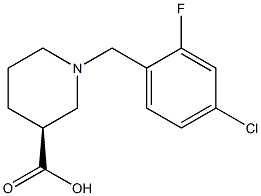 (3S)-1-(4-chloro-2-fluorobenzyl)piperidine-3-carboxylic acid,,结构式