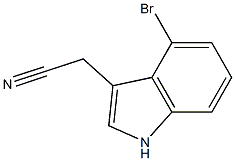 (4-bromo-1H-indol-3-yl)acetonitrile 化学構造式
