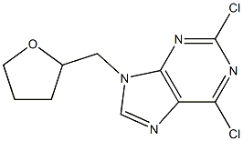 2,6-dichloro-9-(tetrahydrofuran-2-ylmethyl)-9H-purine Struktur