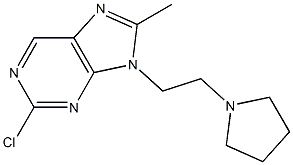 2-chloro-8-methyl-9-(2-pyrrolidin-1-ylethyl)-9H-purine Structure