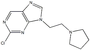 2-chloro-9-(2-pyrrolidin-1-ylethyl)-9H-purine,,结构式