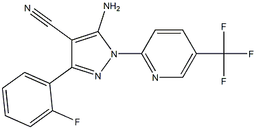 5-amino-3-(2-fluorophenyl)-1-[5-(trifluoromethyl)pyridin-2-yl]-1H-pyrazole-4-carbonitrile 结构式