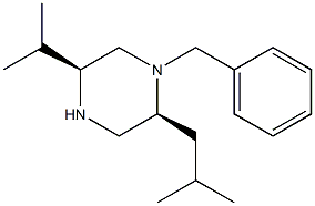 (2S,5S)-1-BENZYL-2-(2-METHYLPROPYL)-5-(PROPAN-2-YL)PIPERAZINE 化学構造式