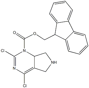 N-FMOC-2,4-DICHLORO-5,7-DIHYDRO-PYRROLO[3,4-D]PYRIMIDINE 化学構造式