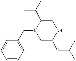 (2R,5R)-1-BENZYL-5-(2-METHYLPROPYL)-2-(PROPAN-2-YL)PIPERAZINE 化学構造式