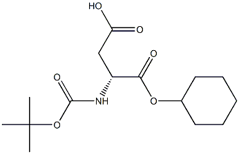 NALPHA-tert-Butoxycarbonyl-D-aspartic acid B-cyclohexyl ester 化学構造式