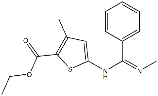 ETHYL 3-METHYL-5-{[(METHYLIMINO)(PHENYL)METHYL]AMINO}THIOPHENE-2-CARBOXYLATE Struktur