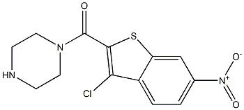 1-[(3-CHLORO-6-NITRO-1-BENZOTHIEN-2-YL)CARBONYL]PIPERAZINE Structure