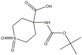 4-N-BOC-AMINO-4-CARBOXY-1,1-DIOXO-TETRAHYDROTHIOPYRAN 95% Structure