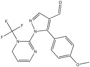 5-(4-METHOXYPHENYL)-1-[3-(TRIFLUOROMETHYL)PYRIMIDIN-2-YL]-4-FORMYLPYRAZOLE 化学構造式