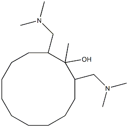 2,12-BIS(DIMETHYLAMINOMETHYL)-1-METHYLCYCLODODECANOL 化学構造式