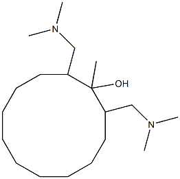 2,12-BIS(DIMETHYLAMINOMETHYL)-1-METHYLCYCLODODECANOL 结构式