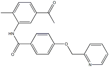 N-(5-acetyl-2-methylphenyl)-4-(pyridin-2-ylmethoxy)benzamide,,结构式