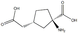 (1R,3R)-CIS-1-AMINO-1-CARBOXYCYCLOPENTANE-3-ACETIC ACID,,结构式