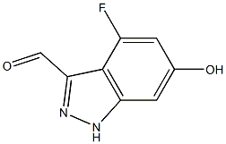 4-FLUORO-6-HYDROXYINDAZOLE-3-CARBOXYALDEHYDE 化学構造式