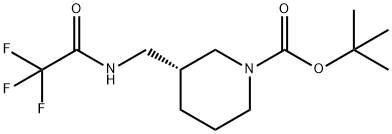 R-3-(trifluoroacetamidomethyl)-N-Boc-piperidine 结构式