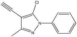 5-CHLORO-4-ETHYNYL-3-METHYL-1-PHENYL-1H-PYRAZOL,,结构式