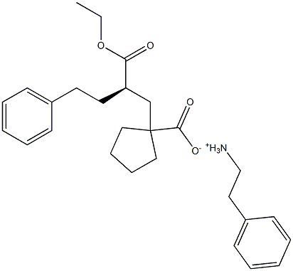 (R)-ALPHA-[1-(CARBOXY CYCLOPENTYL)METHYL]BENZENE BUTANOIC ACID, MONOETHYL ESTER, PHENETHYLAMINE SALT 结构式