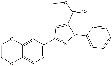 methyl 3-(2,3-dihydrobenzo[b][1,4]dioxin-6-yl)-1-phenyl-1H-pyrazole-5-carboxylate Struktur