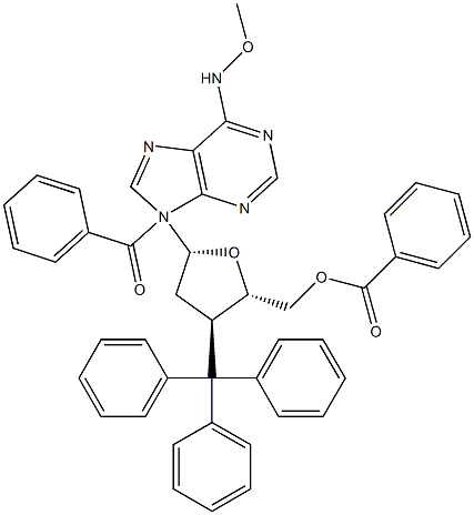 N4-Benzoyl-5'-O-benzoyl-3'-N-monomethoxytrityl-2',3'-dideoxyadenosine 化学構造式