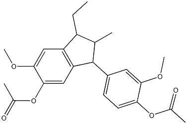 3-[4-(ACETYLOXY)-3-METHOXYPHENYL]-1-ETHYL-6-METHOXY-2-METHYL-2,3-DIHYDRO-1H-INDEN-5-YL ACETATE 结构式