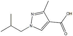 1-ISOBUTYL-3-METHYL-1H-PYRAZOLE-4-CARBOXYLIC ACID 化学構造式