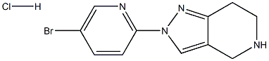 2-(5-BROMOPYRID-2-YL)-4,5,6,7-TETRAHYDRO-2H-PYRAZOLO[4,3-C]PYRIDINE HYDROCHLORIDE,,结构式