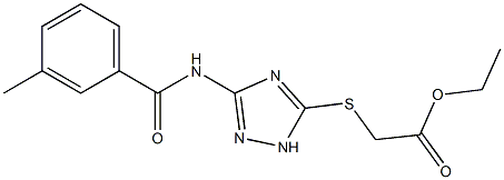 ethyl 2-({3-[(3-methylbenzoyl)amino]-1H-1,2,4-triazol-5-yl}sulfanyl)acetate,,结构式