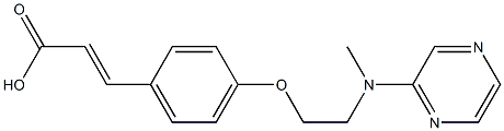 (E)-3-(4-{2-[methyl(2-pyrazinyl)amino]ethoxy}phenyl)-2-propenoic acid,,结构式