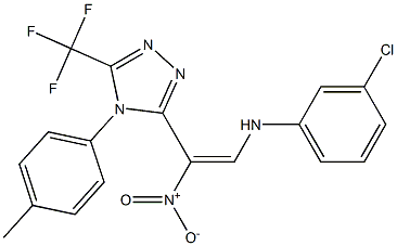 3-chloro-N-{2-[4-(4-methylphenyl)-5-(trifluoromethyl)-4H-1,2,4-triazol-3-yl]-2-nitrovinyl}aniline Structure