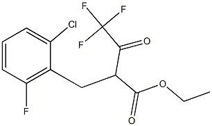 Ethyl 2-(2-chloro-6-fluorobenzyl)-4,4,4-trifluoroacetoacetate Struktur