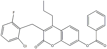 3-(2-chloro-6-fluorobenzyl)-2-oxo-4-propyl-2H-chromen-7-yl benzoate|