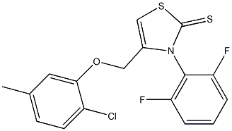 4-[(2-chloro-5-methylphenoxy)methyl]-3-(2,6-difluorophenyl)-1,3-thiazole-2(3H)-thione 结构式