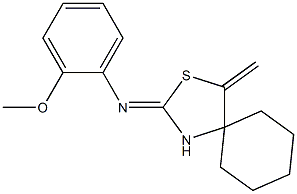 N1-(4-methylidene-3-thia-1-azaspiro[4.5]dec-2-yliden)-2-methoxyaniline,,结构式