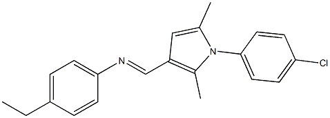 N-{(E)-[1-(4-chlorophenyl)-2,5-dimethyl-1H-pyrrol-3-yl]methylidene}-4-ethylaniline Structure