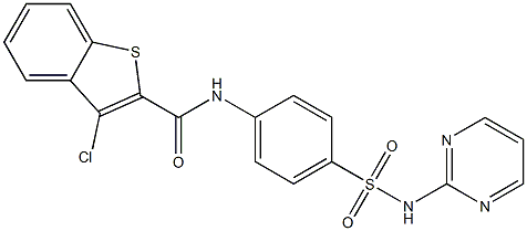 N2-{4-[(pyrimidin-2-ylamino)sulfonyl]phenyl}-3-chlorobenzo[b]thiophene-2-carboxamide Structure