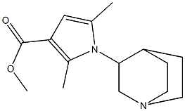 methyl 1-(1-azabicyclo[2.2.2]oct-3-yl)-2,5-dimethyl-1H-pyrrole-3-carboxylate 化学構造式