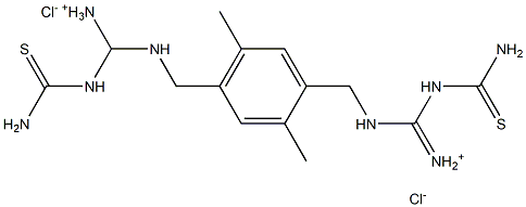 ([(aminocarbothioyl)amino]{[4-({[[(aminocarbothioyl)amino](ammonio)methyl]amino}methyl)-2,5-dimethylbenzyl]amino}methylidene)ammonium dichloride Structure
