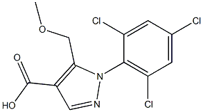 5-(methoxymethyl)-1-(2,4,6-trichlorophenyl)-1H-pyrazole-4-carboxylic acid Struktur