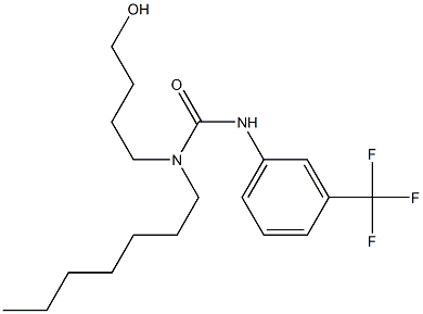 N-heptyl-N-(4-hydroxybutyl)-N'-[3-(trifluoromethyl)phenyl]urea 化学構造式