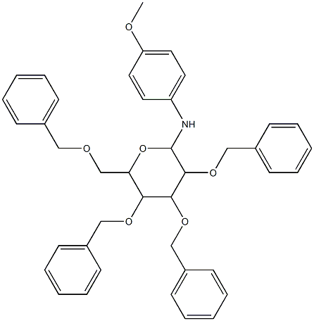 N2-(4-methoxyphenyl)-3,4,5-tri(benzyloxy)-6-[(benzyloxy)methyl]tetrahydro-2H-pyran-2-amine,,结构式