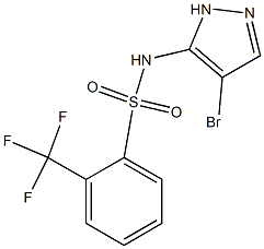 N1-(4-bromo-1H-pyrazol-5-yl)-2-(trifluoromethyl)benzene-1-sulfonamide Struktur