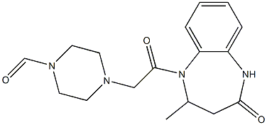 4-[2-(2-methyl-4-oxo-2,3,4,5-tetrahydro-1H-1,5-benzodiazepin-1-yl)-2-oxoethyl]tetrahydro-1(2H)-pyrazinecarbaldehyde Structure