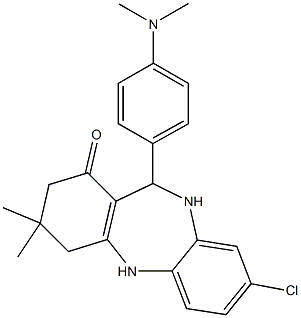 8-chloro-11-[4-(dimethylamino)phenyl]-3,3-dimethyl-2,3,4,5,10,11-hexahydro-1H-dibenzo[b,e][1,4]diazepin-1-one 结构式