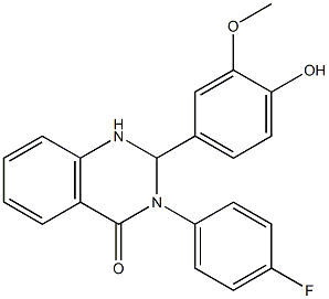 3-(4-fluorophenyl)-2-(4-hydroxy-3-methoxyphenyl)-1,2,3,4-tetrahydroquinazol in-4-one|