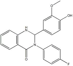  3-(4-fluorophenyl)-2-(4-hydroxy-3-methoxyphenyl)-1,2,3,4-tetrahydroquinazol in-4-one