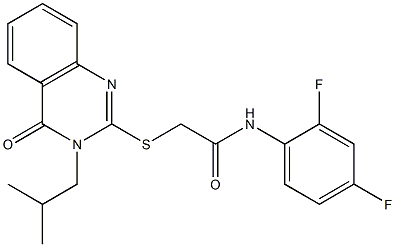 N1-(2,4-difluorophenyl)-2-[(3-isobutyl-4-oxo-3,4-dihydroquinazolin-2-yl)thio]acetamide Struktur