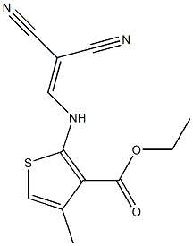 ethyl 2-[(2,2-dicyanovinyl)amino]-4-methylthiophene-3-carboxylate Struktur